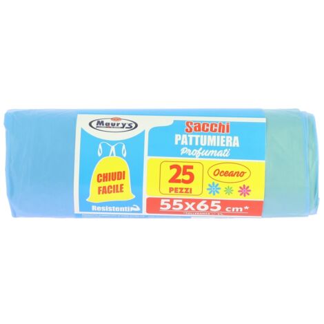 MAURY'S SACCHI PATTUMIERA 55X65 DA 25PZ CHIUSURA FACILE OCEANO