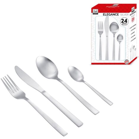 MAURY'S ELEGANCE SET DI 24 POSATE DA TAVOLA COLORE ARGENTO (1/2)