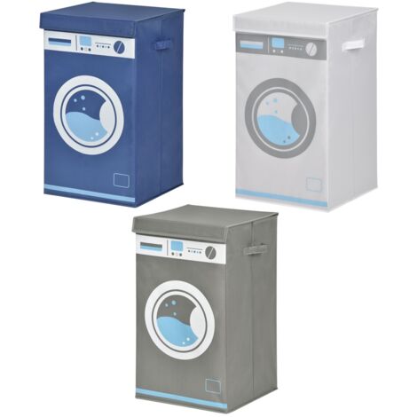 Ordinello In Tessuto Maury's Shape Con 3 Scomparti - Organizer Shabby Chic Per Casa O Ufficio, 28x28x11cm - Foto 3