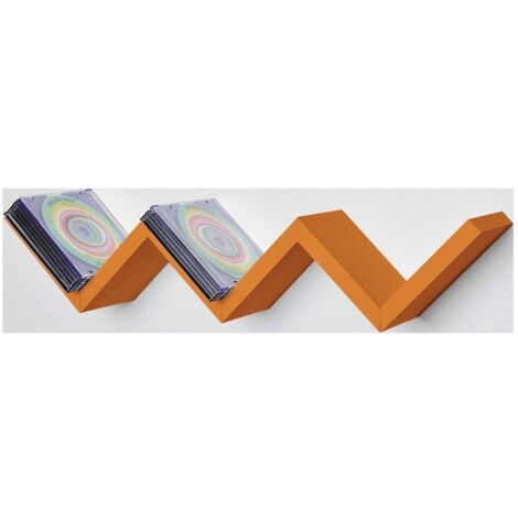 MENSOLA ZIG ZAG DIMENSIONI 59X12X12 CM IN COLORE ARANCIONE (1/5)