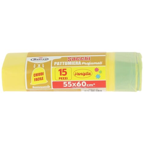 MAURY'S SACCHETTI PATTUMIERA 55X60 CONFEZIONE 15PZ VANIGLIA CON LEGACCIO