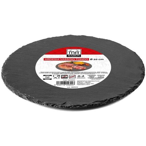 MAURY'S VASSOIO TONDO IN ARDESIA DIAMETRO 20 CM PER ANTIPASTI O DESSERT (1/2)