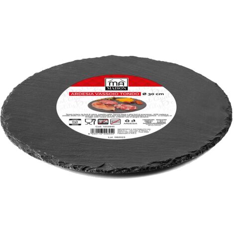 MAURY'S VASSOIO TONDO IN ARDESIA DIAMETRO 30 CM PER ANTIPASTI O DESSERT (1/4)