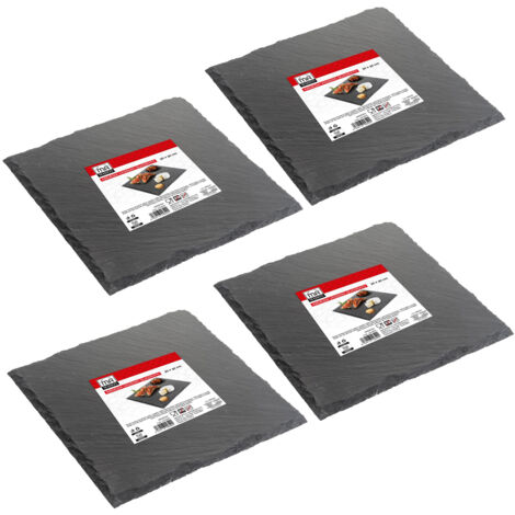 MAURY'S SET 4 VASSOI QUADRATI IN ARDESIA 30X30 CM PER ANTIPASTI O DESSERT (1/4)