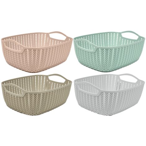 Ordinello In Tessuto Maury's Shape Con 3 Scomparti - Organizer Shabby Chic Per Casa O Ufficio, 28x28x11cm - Foto 4