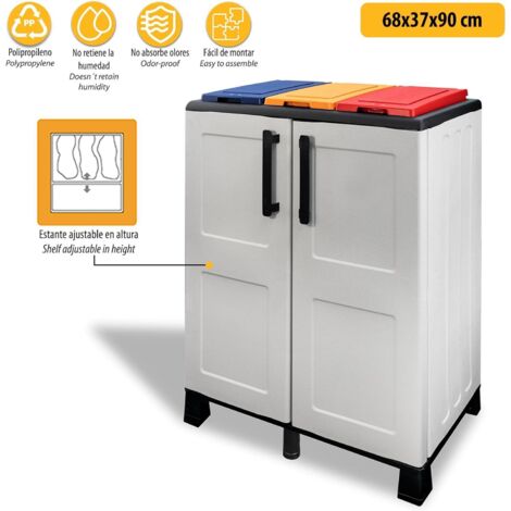 Hailo Pattumiera da incasso Triple XL 44 per armadi da 50 m con estrazione frontale