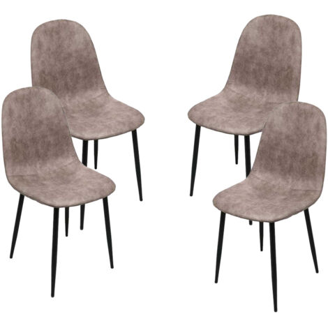 SEDIA IMBOTTITA IN TESSUTO TECNICO 52X44C88 CM COLORE TORTORA (1/3)