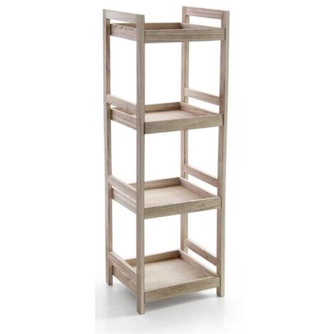 MAURY'S SCAFFALE DA BAGNO IN LEGNO COLORE NATURALE 4 RIPIANI 33X30X100 CM (1/2)