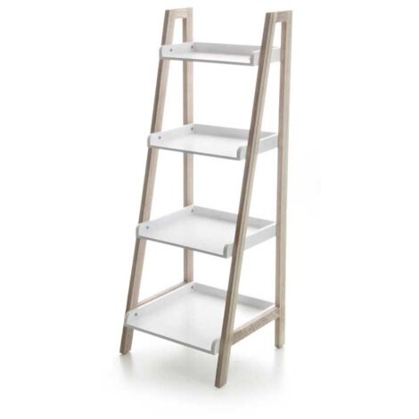 MAURY'S SCAFFALE IN LEGNO BIANCO DA BAGNO CON 4 RIPIANI 36X35X100 CM