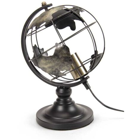 MAURY'S LAMPADA MAPPAMONDO CON STRUTTURA IN METALLO 24X24X35 CM COLORE NERO (1/2)