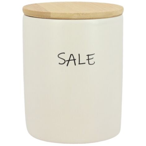 BARATTOLO PER SALE TONDO 10X13 CM CON TOP IN LEGNO