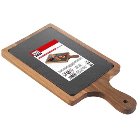 MAURY'S ANTIPASTIERA RETTANGOLARE IN ARDESIA E LEGNO 35X28 CM (1/2)