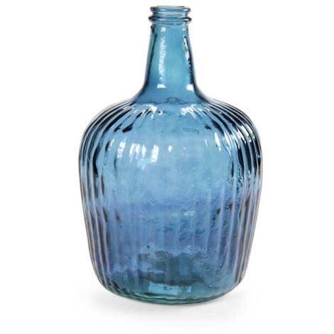 BOTTIGLIA DECORATIVA IN VETRO DA 8 LT IN COLORE BLU