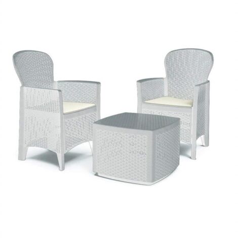 MAURY'S TREE SALOTTO DA GIARDINO CON CUSCINI 3 PZ BIANCO (1/4)