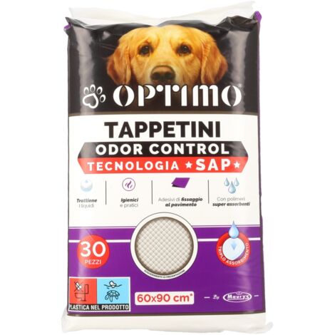 OPTIMO TAPPETINI IGIENICI PER ANIMALI 60X90 CM IN CONFEZIONE DA 30 PEZZI