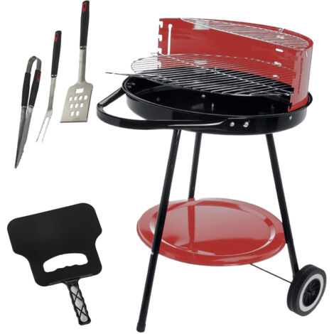MAURY'S SET BARBECUE TONDO 4 POSIZIONI 55X75H CM + VENTAGLIO DA 32 CM + GRILL SET 3 UTENSILI 43 CM (1/5)