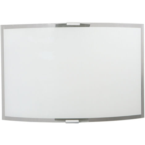 Applique 1xE27 Montatura Argento Vetro Lastra Bianco-Trasparente E-Energy Elisa