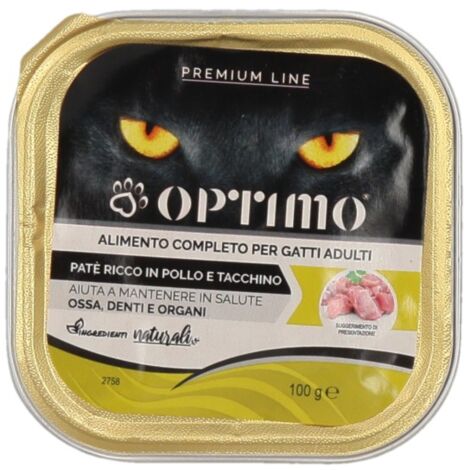 OPTIMO PATÈ PER GATTO IN CONFEZIONE DA 100 GR GUSTO POLLO E TACCHINO
