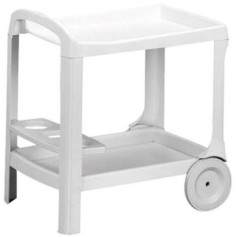 MAURY'S CARRELLO IN RESINA PORTA VIVANDE BOTTIGLIE ASTRO BIANCO 53 X 74 X 73 CM