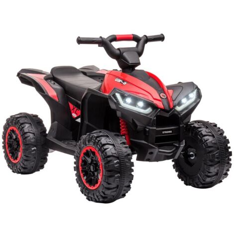 QUAD ELETTRICO PER BAMBINI 12V. 2 VELOCITÀ. RUOTE LARGHE CON SOSPENSIONI E FARI LED. ETÀ 3-5 ANNI. ROSSO