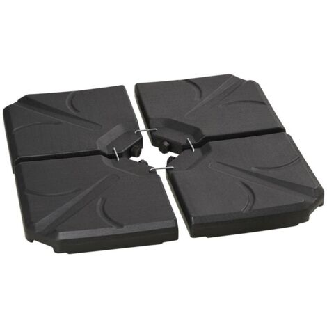 VONROC Base Ombrellone A Piastrelle Riempibili: 4 Pezzi Per Stabilità Fino A 80 Kg - Compatibile 50x50 - 2