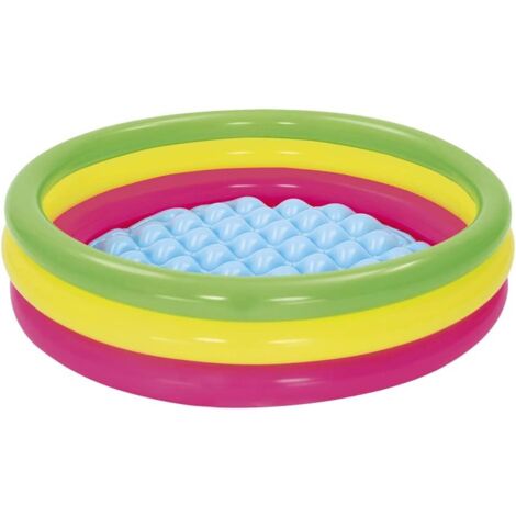 BESTWEY PISCINA SUMMER 3 ANELLI 102X25 CM FONDO GONFIABILE FUORI TERRA IN GOMMA