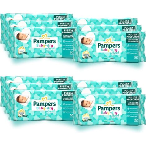 PAMPERS 600 PZ SALVIETTE UMIDIFICATE BAMBINI BABY FRESH