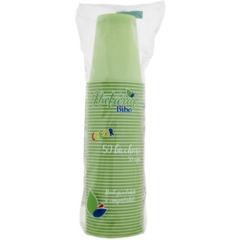 MAURY'S BIOPLASTIC BICCHIERI 200ML 50 PEZZI IN COLORAZIONE VERDE (1/5)