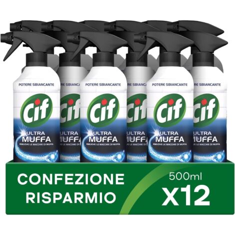 CIF SPRAY SET 12 PZ ANTIMUFFA CON POTERE SBIANCANTE FORMATO DA 500 ML L'UNO (1/5)