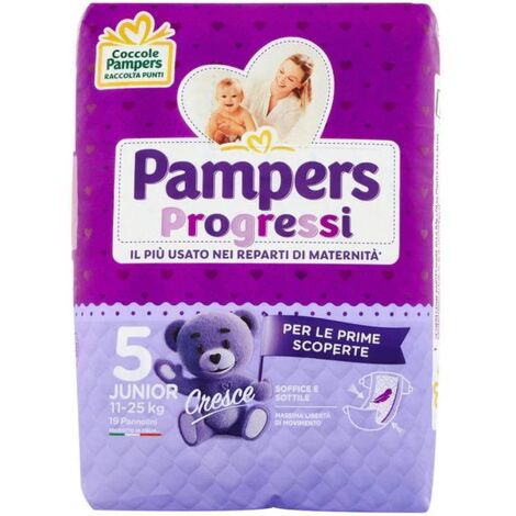 Pampers Progressi Junior Taglia 5 - 114 Pannolini (11-25 Kg), Assorbenti E Morbidi Per Bambini - Foto 8