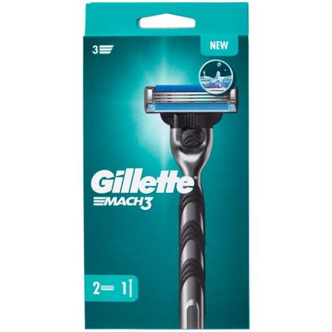 GILLETTE MACH RASOIO 3 + 2 RICARICHE L'IDEALE PER LA TUA RASATURA