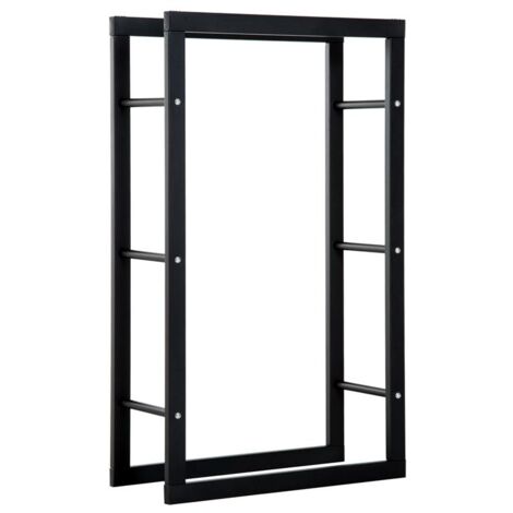 PORTA LEGNA PER CASA E GIARDINO IN FERRO NERO. 60X25X100CM (1/5)