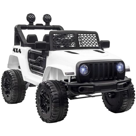 MACCHINA ELETTRICA PER BAMBINI JEEP FUORISTRADA CON TELECOMANDO E 2 VELOCITÀ. 100X65X72 CM. BIANCO