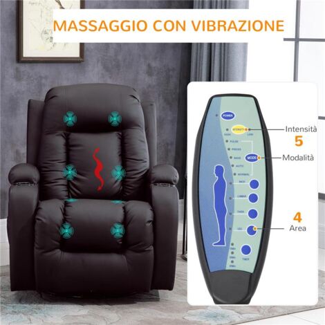 POLTRONA RELAX MASSAGGIANTE E RISCALDATA CON TELECOMANDO