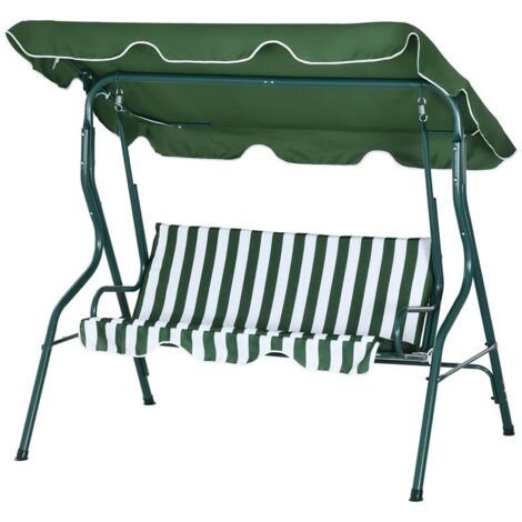 Outsunny Dondolo Letto 3 Posti con Portabicchieri Crema | Italy