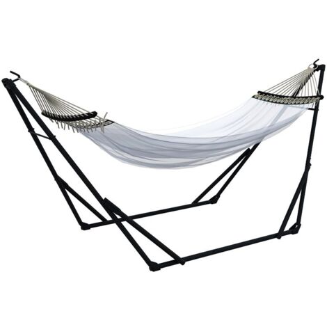 Supporto Per Amaca In Metallo GOPLUS - Struttura Portante 320x110x100 Cm, Carico 150 Kg, Nero, Senza Amaca Inclusa
