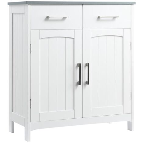 MOBILETTO BAGNO CON 2 ANTE. 2 CASSETTI E RIPIANO REGOLABILE. IN MDF. 68X33X76CM (1/5)