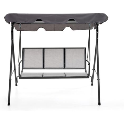 DONDOLO OCEAN 3 POSTI GRIGIO170 X 118 X 155 CM CON SEDUTA E SCHIENALE IN TEXTILENE