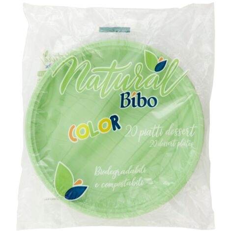 MAURY'S BIOPLASTIC PIATTI DESSERT DIAMETRO 17 CM 20 PEZZI IN COLORAZIONE VERDE (1/5)