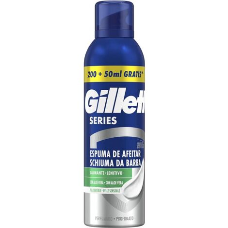 GILLETTE SERIES SCHIUMA DA BARBA LENITIVA CON ALOE PER PELLI SENSIBILI PROTEZIONE COMPLETA CONTRO LE IRRITAZIONI 250 ML (1/5)