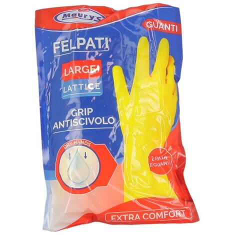 MAURY'S GUANTI IN LATTICE FELPATI 2 PAIA DA CUCINA IN COLORAZIONE GIALLA TAGLIA L OKX (1/2)