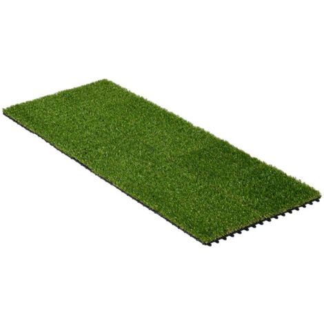 PIASTRELLE DA GIARDINO CON ERBA SINTETICA 30X30CM 10 PEZZI. PRATO ARTIFICIALE REALISTICO. VERDE (1/5)