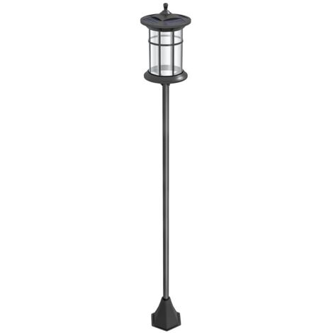Lampione solare da 170,2 cm, 50 lumen, illuminazione stradale vintage a energia solare, per giardino, prato, vialetto, porta anteriore/posteriore (fioriera non inclusa