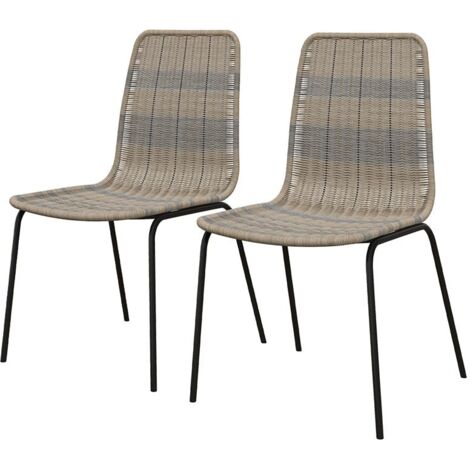 sedie da pranzo, sedie da pranzo con schienale in rattan, cuscino del sedile in pelle PU, comodo