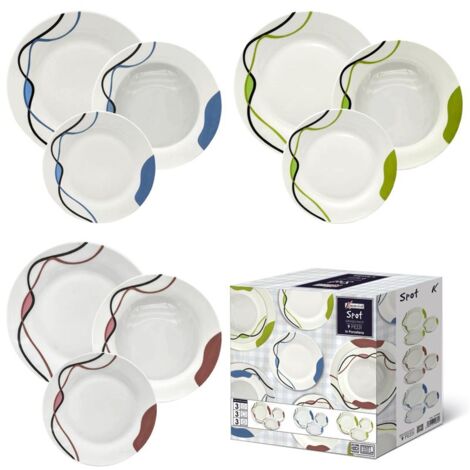 MAURY'S PIATTI 9 PZ SPOT COLORE BLU/ROSA/VERDE