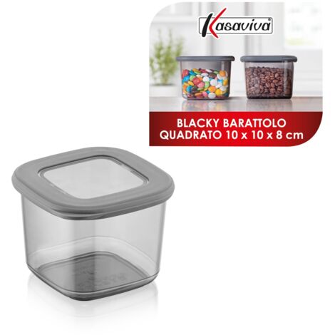Barattolo Quadrato Curver Dry Cube 1,3L – Trasparente/grigio, 12x12x15 Cm, In Plastica Durevole
