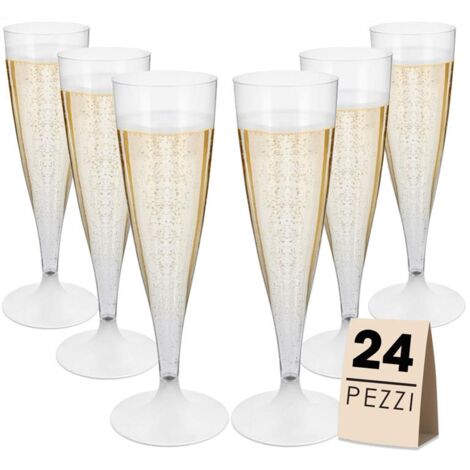 FLUTE SET 24 PZ IN PLASTICA TRASPARENTE IN CONFEZIONE DA 6 PEZZI L'UNA (1/3)