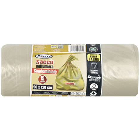 MAURY'S SACCHI PER PATTUMIERA 90X120CM IN ROTOLO DA 15 PEZZI AMBRATO