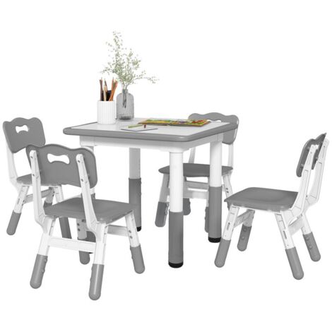 Sweeek Set Tavolo E 2 Sedie Per Bambini Jude - Rosa, 60x60x43 Cm, Dai 3 Ai 7 Anni