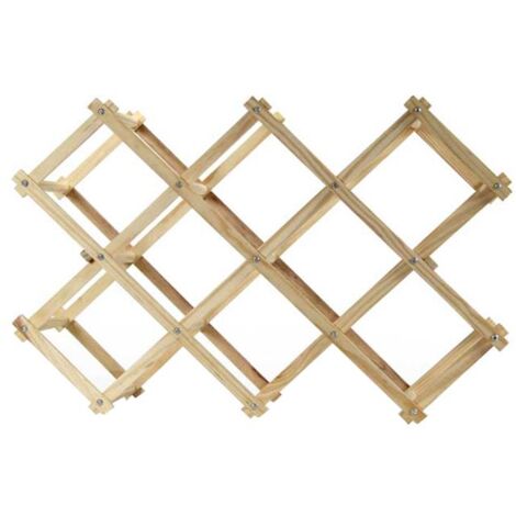 CANTINETTA PORTABOTTIGLIE IN LEGNO NATURALE 56X17X36CM RICHIUDIBILE CON 8 POSTI